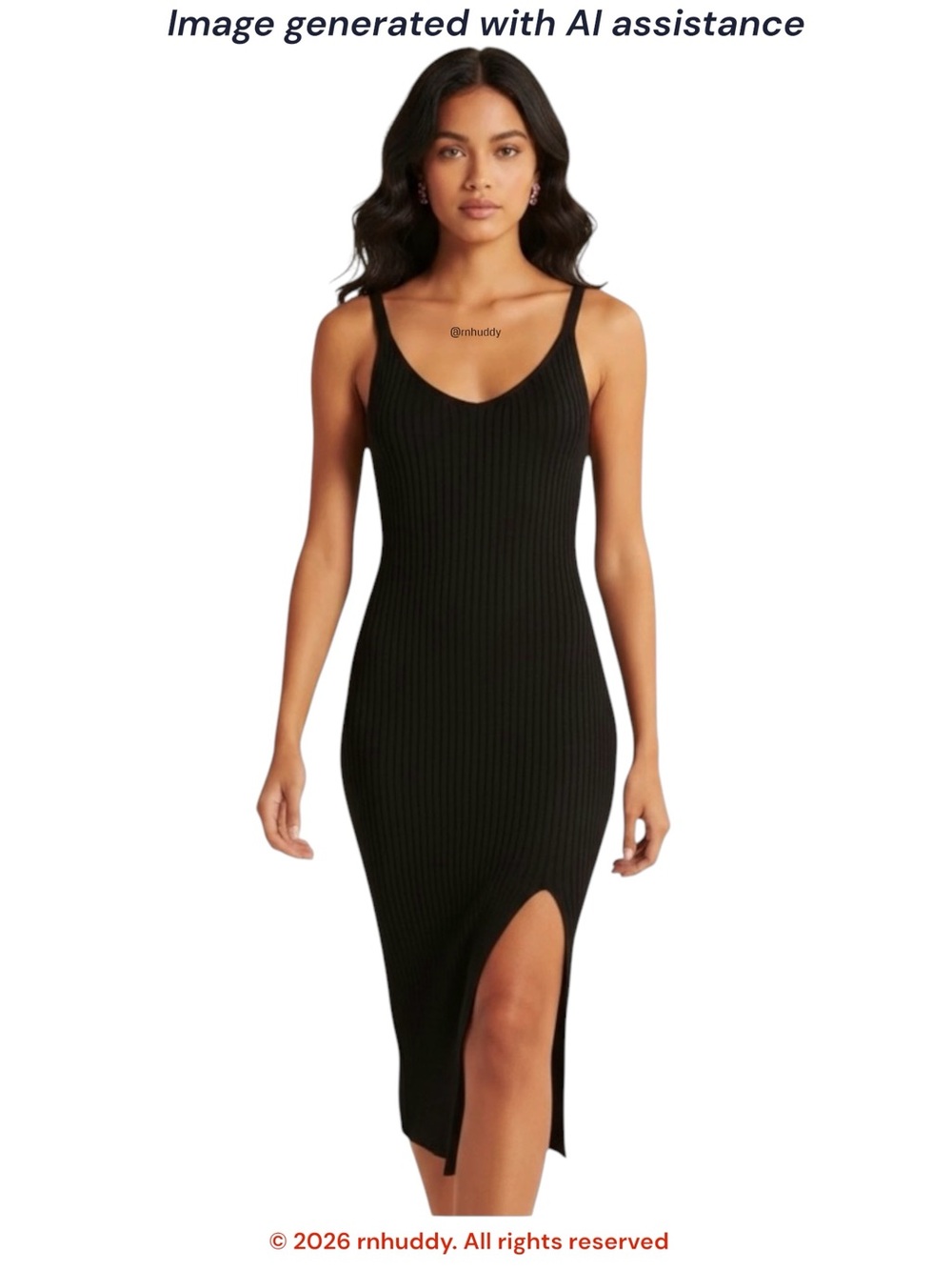 Abercrombie & Fitch M black v-neck midi sweater slip dress